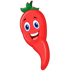 Red Chilli Classroom Vegetable Transparent Sticker